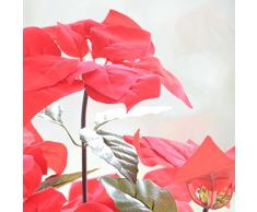 LED Weihnachtsstern beleuchtet Batterie Blumentopf Kunstpflanze Blume 43cm Licht Lichter Kunstblume Kunstpflanze Leuchte Tisch Dekoration Deko