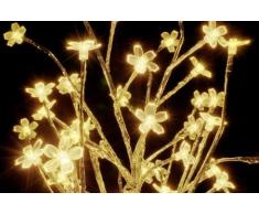 LED Baum mit 48 Lampen w-weiß Silber Stimmungsleuchte 3m Kabel Innen/Außen