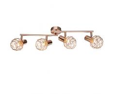 Decken Lampe Wohn Ess Zimmer Beleuchtung Spot Kupfer Kugel Geflecht Lampe Globo 54805-4 XARA