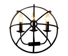 3 Flamme Vintage Wandleuchte, Nordic Loft Retro Industriellen Stil Persönlichkeit Wandleuchte Kreative Cafe Restaurant Bar Halbrunde Schmiedeeisen Wandleuchte XYJGWBD
