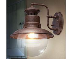Landhaus Stil Außen Wand Retro Spot Lampe Leuchte Beleuchtung Garten Hof, Farbe:rostfarben