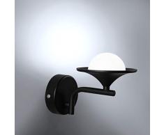 HAWEE Kreativ Modern Wandlampe LED Wandleuchte Innen Nordic Stil Minimalistisch Schmiedeeisen Dekoration für Schlafzimmer, Wohnzimmer, Flur, Treppe, Cafe, 6000K Schwarz