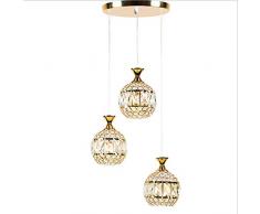 KESAI HomeDeco Moderne Gold led pendelleuchte, Metall und kristall hängelampe für esstisch, dimmbare DREI-licht pendelleuchte für esszimmer und Wohnzimmer