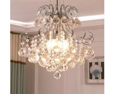 Einfacher, moderner Kristall-Kronleuchter aus Schmiedeeisen Kronleuchter Kreis Schlafzimmer Garderobe Restaurant Eingangshall kleine Kronleuchter Großhandel, klein (Durchmesser 30 cm), reines Licht