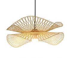 ZQCZ Kreativer Bambus-Kronleuchter, Handgewebte Vintage Rattan-Pendelleuchte, Modernes Schlafzimmer Wohnzimmer Restaurant-Hotel-dekoratives Licht,45cm