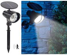 Royal Gardineer Solar Spot: 2in1-Solar-LED-Wand- und Wegeleuchte mit Licht-Sensor und PIR-Sensor, (Solar Lampe mit Bewegungsmelder)
