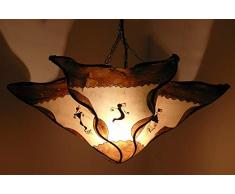 Marokko orientalische Decken Lampe Marrakesch Leuchte Henna Leder - 905053-0012