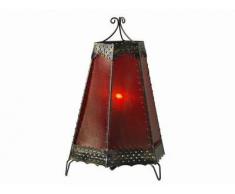 Stimmungsvolle orientalische Tischleuchte mit Kunststoff Lederimitat Casandra 1, rot, E14, max. 40W
