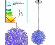 LED Hängelampe Kugel Alu-Geflecht mit Farbwechsel Hängeleuchte Pendelleuchte Schlafzimmerlampe (Pendellampe, Wohnzimmerlampe, 28 cm, Höhe 143 cm, RGB-LED)