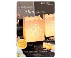 Luminaria Mini-Dekolicht-Tüten Blüte - 4 handgelaserte Mini-Lichttüten
