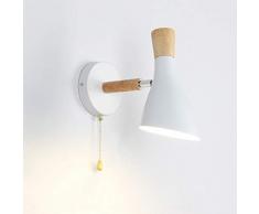 Raelf Einfache moderne nordische Macaron-Farbe-Schmiedeeisen-Massivholz-Wandlampe für Wohnzimmer Esszimmer Küche Studie Schlafzimmer Wandmontage Multifunktions-Wohnzimmer Balkon Korridor Gang Lampen