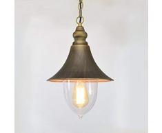 BDYJY ® Vintage Outdoor Kronleuchter, Antiker Rost Wasserdichte Pendelleuchten Balkon Garten Hof Schlafzimmer Wohnzimmer Edison E27 Deckenleuchten (Farbe: Gold)