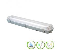 Feuchtraumleuchte IP65 Leuchtstoff Wannenleuchte 2x58W incl. Leuchtm.
