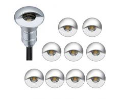 FVTLED 10er Set Einbaustrahler aussen 0.6W Ø26mm IP65 DC12V Treppen Bodeneinbauleuchten Aussen Wasserdicht Einbaustrahler Terrasse