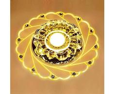 Xf Moderne LED-Kristalldeckenleuchte Circular Mini-Deckenleuchte Licht for Wohnzimmer Aisle Flur Küche (Body Color : Warm White)