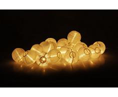 Party Lichterkette mit 20 LED Lampions in weiß - Innen & Außen - 20 LED in warmweiß - Lieferung inkl. Netzteil