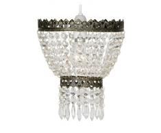 Oaks Lighting Hängelampenschirm Ekon, mit Gestell in Messing-Antik-Optik und Glasperlen, 21,5 cm