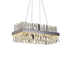 Kronleuchter Moderne Kristall-Pendelleuchte Kronleuchter Esszimmer Hängelampe rechteckig Design Küchen Beleuchtung Chrome Cristal Luster (Emitting Color : Warm 3000K, Size : Gold)