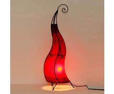 Orientalische Hennalampe marokkanische Stehlampe Hissan H80 cm Rot | Kunsthandwerk aus Marrakesch | Handbemalte Lederlampe handgefertigte Hennaleuchte aus echtem Leder | L1021