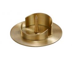 Wiedemann 2X Messingleuchter rund mit Schaft und Dorn matt gebürstet 25/90mm (Gold)