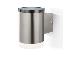 Formschöne Solar Wandleuchte Nadja - Lichtfarbe 4000K, 8 sparsame LEDs - großzügiges Solarmodul im Deckel - (B x H x T): 80x115x115 mm - Strahler LED Außenleuchte Solarlampe Garten, esotec 102592