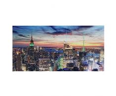 Mendler LED-Bild, Leinwandbild Leuchtbild Wandbild, Timer ~ 100x50cm New York, flackernd