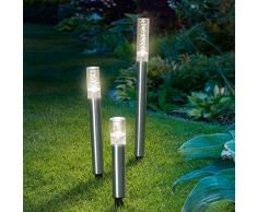 Solar Designleuchten TrioSticks Lichtfarbe 2800K warmweiß Solarlampen Gartenleuchten, esotec 102601