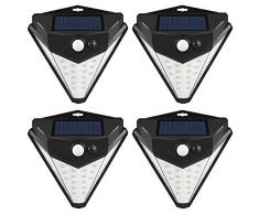 LED Solar Zaunlicht Outdoor Super Hell Garten Solar Wandleuchte Human Body Sensor Licht Outdoor Wasserdicht Straßenlicht, 38 Led, 4er-Packung