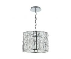 Wundervolle Kristall-Pendelleuchte, Metall in Farbe Chrome, höhenverstellbar, 1-flammig, exkl. E27 60W 220-240V