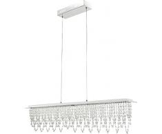 GLOBO Pendelleuchte Scala Kristall, chrom, 24 W, silber, 90 x 11 x 150 cm