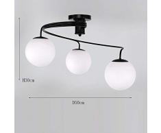 LANTING Retro Deckenleuchte Schwarz Land Schmiedeeisen Deckenlampe Rotieren Leuchter für Schlafzimmer Wohnzimmer Korridor Esszimmer Balkon Küche Blumenladen Café Café Kinderzimmer max60W,Three Lights