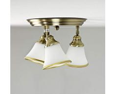 Dekorative Deckenlampe Badleuchte in Bronzeoptik / 3x E14 IP20 / Deckenleuchte im Jugendstil/Spots verstellbar
