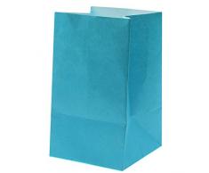 Candle Bag klein 6 Stück türkis ca. 6 x 10 cm - Geschenktüte Windlicht Lichttüte