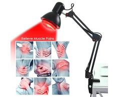 Infrarot Wärmelampe - Wärmetherapie Licht Infrarot Wärmephysiotherapie Lampe Wärmetherapie Licht Schmerzlinderung Gesundheitswesen Schwarz EU Stecker