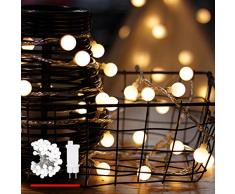 Lichterkette, von myCozyLite, LED Lichterkette mit timer, EU Stecker, 15m, 100er, Globe, Warmweiß, Weihnachtsbaum Deko, für Innen und Außen, erweiterbar, mit 31V DC Niederspannungs-Transformator