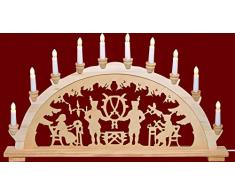 yanka-style XL Schwibbogen Lichterbogen Leuchter Bergleute ca. 72 cm breit traditionelles Motiv 10flammig Weihnachten Advent Geschenk Dekoration (83141-43)