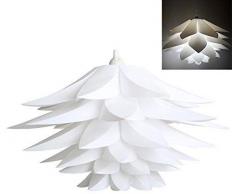 Venus valink Art DIY Hängelampenschirm, Lotusblumen-Lampenschirm, Lampenschirm für Wohnzimmer, Schlafzimmer, Arbeitszimmer, Esszimmer, Weiß, warm, Gelb weiß