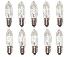 Spitzschaftkerze Riffelkerze Topkerze 34V 3W E10 10er Pack Ersatzkerzen Schwibbogen Lichterkette