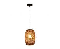 Pendelleuchte Rattan-Art-Höhle Tubular Küche Restaurant natürlichen Zweige Maschinell hergestellte Produkte Handwerker Rattan Deckenleuchte (Size : Brown)