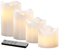 18 cm hoch LED-Echtwachskerze mit beweglicher Flamme Britesta Flackerkerzen LED-Wachs-Kerzen