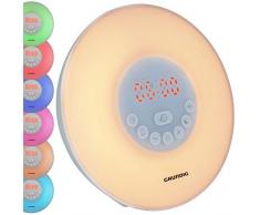 Grundig LED Lichtwecker mit Radio und Sonnenaufgangssimulation USB Kabel Radiowecker Uhrenradio Wecker