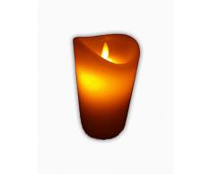 2 Stück LED Kerze m. beweglicher Flamme u. Timer 10 x 7,5 cm Flackerkerze Flackerlicht