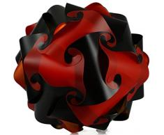 Puzzle Lampe xl 45cm Lampenschirm Steh- Designer- Deco Deckenleuchte (schwarz-rot)