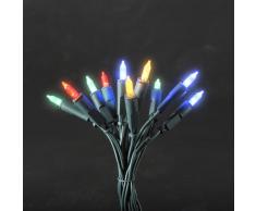 Konstsmide 6301-500 LED Minilichterkette / für Innen (IP20) 230V Innen / 20 bunte Dioden / grünes Kabel