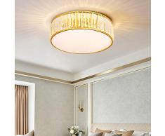 YBQ Sample Goldene Kristalldeckenleuchte Europäische Moderne Mode Esszimmer Studie Schlafzimmer Veranda Korridor Runde LED Warmes Licht 30 * 30 * 13cm Fashion