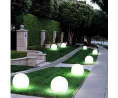 8er Set LED Außen Solar Lampen Kugel Design Erd Spieß Steck Leuchten Garten Weg Beleuchtung