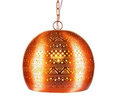 Orientalische Lampe Pendelleuchte Herera 30cm Kupfer E27 Lampenfassung | Marokkanische Design Hängeleuchte Leuchte | Orient Lampen für Wohnzimmer, Küche oder Hängend über den Esstisch