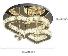 KaiKai Deckenleuchten Deckenleuchte Spot-Beleuchtung Kristall-Deckenleuchte Moderne Rundherzform LED-Deckenleuchte-Befestigungs-Chrom Schlafzimmer Deckenleuchten-H (Color : H)