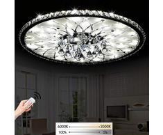 LED Dimmbar Deckenleuchte Deckenstrahler Modern Runde Kristall Design Deckenlampe Kreative Minimalistische Lampe Innen Decke Leuchte Beleuchtung Schlafzimmer WohnzimmerLeuchte mit Fernbedienung Ø43CM