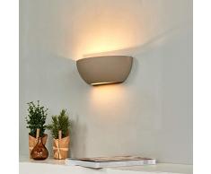 Lampenwelt Beton Wandleuchte, Wandlampe Innen Renata dimmbar (Modern) in Alu aus Beton, u.a. für Flur & Treppenhaus (1 flammig, E14, A++) - Wandfluter, Wandstrahler, Wandbeleuchtung Schlafzimmer /